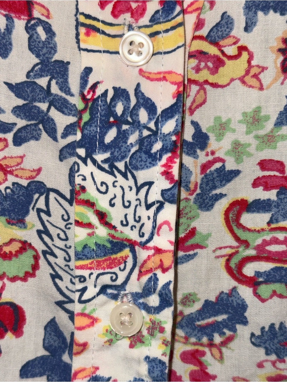 Ralph Lauren White Multicolor Paisley Short Sleeve Button-Down Shirt - Picture 5 of 11